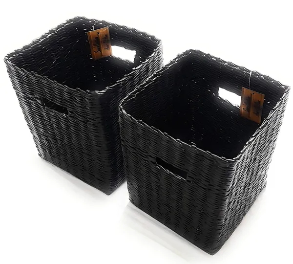 Sonas_Creation_PAPERUS_Set_of_Two_New_Multipurpose_Storage_Basket/Organizer_for,_Water_Bottles,_Toys,_Linen,_Small_Bed-Sheets,_Newspapers_or_Magazines_(Size:_Medium,_9"X9"X10")_Color:_Brown