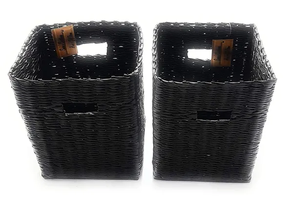 Sonas_Creation_PAPERUS_Set_of_Two_New_Multipurpose_Storage_Basket/Organizer_for,_Water_Bottles,_Toys,_Linen,_Small_Bed-Sheets,_Newspapers_or_Magazines_(Size:_Medium,_9"X9"X10")_Color:_Brown