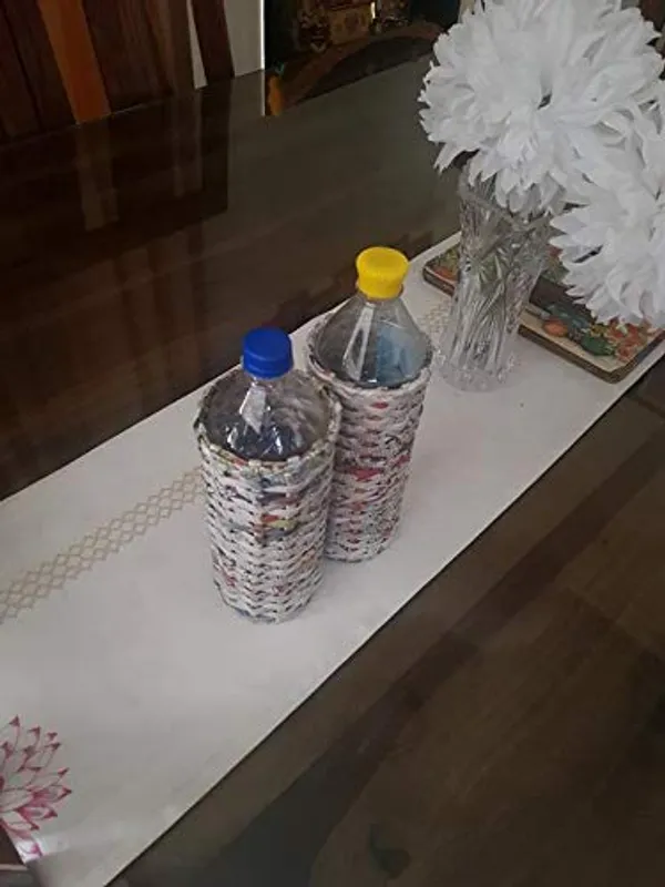 Sonas_Creation_Paperus_1_Liter_Set_of_2,_Water_Bottle_Holder,_Wine_Bottle_Holder,_Bottle_Case,_8.5_inches_Tall_&_4_inches_at_Base,_Eco-Friendly,_Handmade,_of_Paper_Ropes