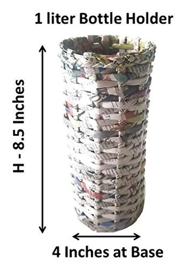 Sonas_Creation_Paperus_1_Liter,_Water_Bottle_Holder,_Wine_Bottle_Holder,_Bottle_Case,_8.5_inches_Tall_&_4_inches_at_Base,_Eco-Friendly,_Handmade,_of_Paper_Ropes
