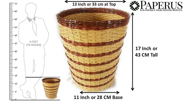 Sonas_Creation_Paperus,_Laundry_Basket,_Hamper,_Toys_Storage_Basket,_(Brown_&_Beige)_35_Liters,_17_Inch_or_43_CMs_Tall,_Eco_Friendly,_Handmade_of_Paper_Ropes