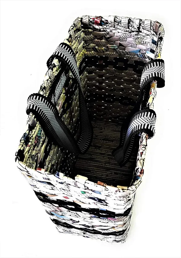 Sonas_Creation_Paperus,_Unisex_Natural_Black_Stripes,_SMALL,_Carry_Bag,_Shopping_Bag,_Hand_Bag_for_Lunchbox,_Tiffin,_Water_Bottles_Eco-Friendly_Handmade_of_Paper_Ropes_Size_in_Inches_H_11_X_L_10_X_B_5