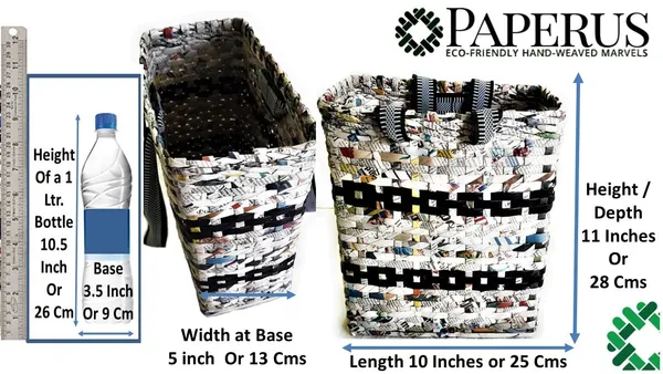 Sonas_Creation_Paperus,_Unisex_Natural_Black_Stripes,_SMALL,_Carry_Bag,_Shopping_Bag,_Hand_Bag_for_Lunchbox,_Tiffin,_Water_Bottles_Eco-Friendly_Handmade_of_Paper_Ropes_Size_in_Inches_H_11_X_L_10_X_B_5