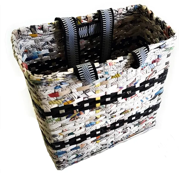 Sonas_Creation_Paperus,_Unisex_Natural_Black_Stripes,_SMALL,_Carry_Bag,_Shopping_Bag,_Hand_Bag_for_Lunchbox,_Tiffin,_Water_Bottles_Eco-Friendly_Handmade_of_Paper_Ropes_Size_in_Inches_H_11_X_L_10_X_B_5