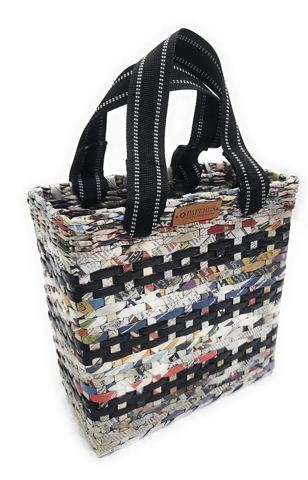 Sonas_Creation_Paperus,_Unisex_Natural_Black_Stripes,_SMALL,_Carry_Bag,_Shopping_Bag,_Hand_Bag_for_Lunchbox,_Tiffin,_Water_Bottles_Eco-Friendly_Handmade_of_Paper_Ropes_Size_in_Inches_H_11_X_L_10_X_B_5