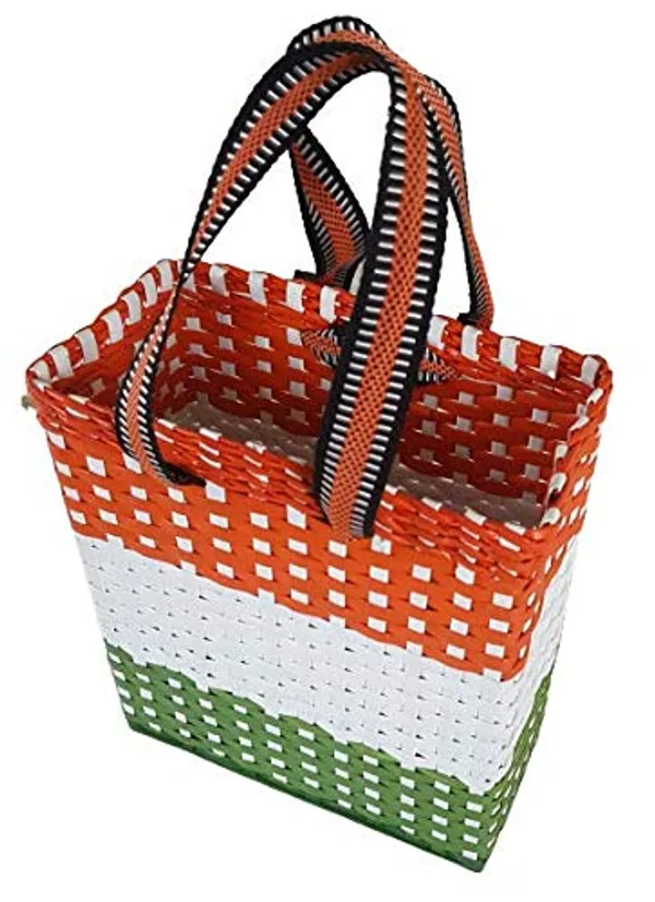 Sonas_Creation_PAPERUS_Independence_Day_Special_Customizable_Tri-Color_Handbag_Shopping_Carry_Bag_for_Carrying_Lunch_Box_Water_Bottle_Eco-Friendly_Handmade_of_Paper_Ropes_Size_in_Inches_H_11X_L10X_B5