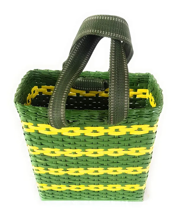 PAPERUS_Unisex_Customizable_Green_&_Yellow_Carry_Bag_Shopping_Bag_Handbag_for_Carrying_Lunchbox_Tiffin_Water_Bottle_Eco-Friendly_Handmade_of_Paper_Ropes_Size_in_Inches_H_11_X_L_10_X_B_5