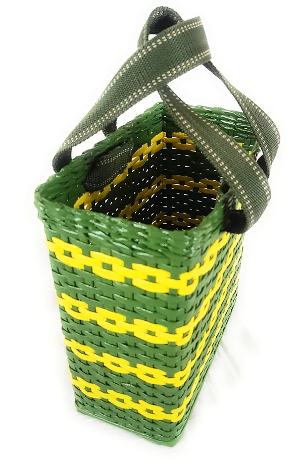 PAPERUS_Unisex_Customizable_Green_&_Yellow_Carry_Bag_Shopping_Bag_Handbag_for_Carrying_Lunchbox_Tiffin_Water_Bottle_Eco-Friendly_Handmade_of_Paper_Ropes_Size_in_Inches_H_11_X_L_10_X_B_5