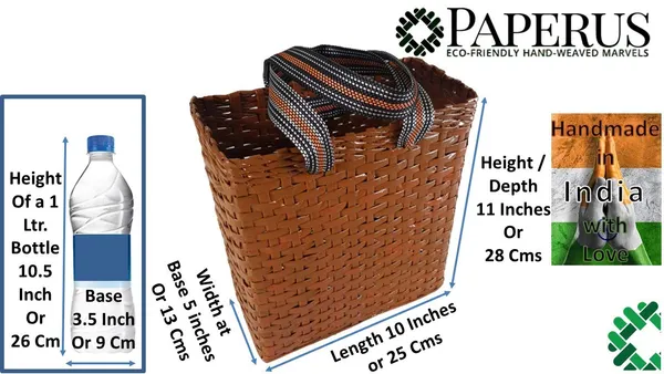 Sonas_Creation_Paperus,_Small,_Unisex,_Brown,_Lunch_Bag,_Carry_Bag,_Shopping_Bag,_Handbag_for_Lunchbox,_Tiffin,_Water_Bottles,_Eco-Friendly,_Handmade,_of_Paper_Ropes_Size_in_Inch_Height_11,_L_10,_B_5