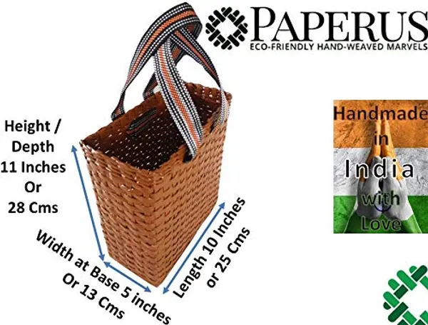 Sonas_Creation_Paperus,_Small,_Unisex,_Brown,_Lunch_Bag,_Carry_Bag,_Shopping_Bag,_Handbag_for_Lunchbox,_Tiffin,_Water_Bottles,_Eco-Friendly,_Handmade,_of_Paper_Ropes_Size_in_Inch_Height_11,_L_10,_B_5