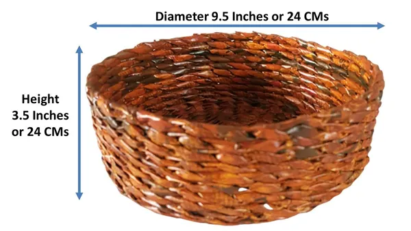 Sonas_Creation_Paperus_Honey_Brown_Round_Storage_Basket,_Shelf_Basket,_Vegetables,_Fruit_Basket,_Tray,_Sagan,_Accessories_9.5_Inch_Diameter_3.5_Inch_Height_Eco-Friendly_Handmade_of_Paper_Ropes