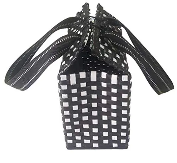 Sonas_Creation_PAPERUS_Unisex_Customizable_Black_&_White_Check_Carry_Shopping_Hand_Bag_for_Lunchbox_Tiffin_Water_Bottles_Eco-Friendly_Handmade_of_Paper_Ropes_Size_in_Inches_Height_11_X_L_10_X_B_5