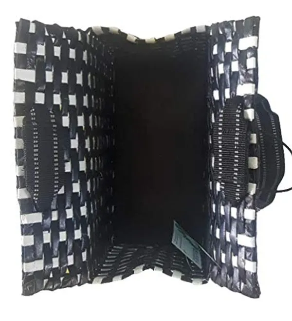 Sonas_Creation_PAPERUS_Unisex_Customizable_Black_&_White_Check_Carry_Shopping_Hand_Bag_for_Lunchbox_Tiffin_Water_Bottles_Eco-Friendly_Handmade_of_Paper_Ropes_Size_in_Inches_Height_11_X_L_10_X_B_5
