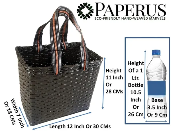 Paperus_Sonas_Creation,_Medium,_Brown,_Picnic_Basket,_Lunch_Bag_for_Office,_Tiffin_Basket,_Handbag,_Shopping_Bag,_Eco-Friendly,_Handmade,_of_Paper_Ropes,_Size_in_Inch,_Ht._11,_LTH._12,_B_7