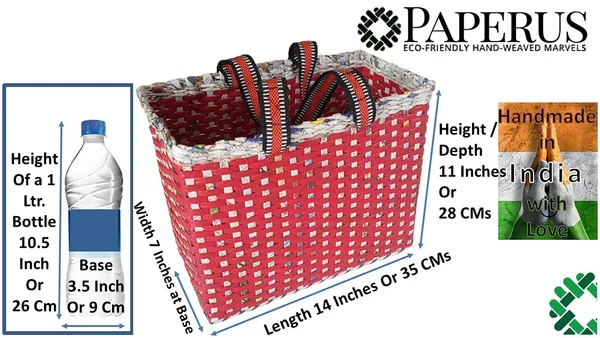 Sonas_Creation_Paperus,_Large,_Red,_Picnic_Basket,_Lunch_Bag_for_Office,_Shopping_Bag,_Big_Tiffin_Basket,_Carry_Bag,_Eco-Friendly,_Handmade,_of_Paper_Ropes_11_in_Tall_14_in_Length_7_in_Wide_Base