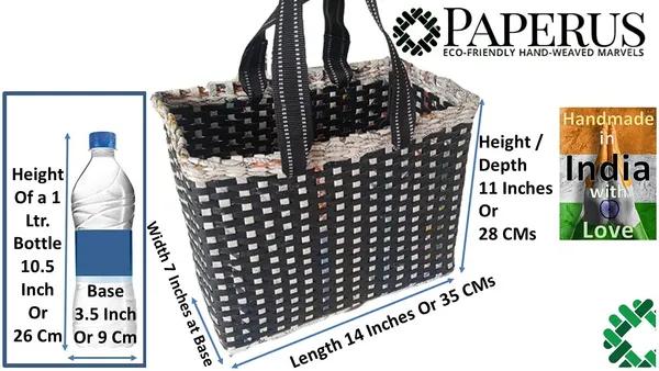 Sonas_Creation_Paperus,_Large,_Lunch_Bag,_Picnic_Basket,_Carry_Bag,_Tiffin_Basket_for_Office,_Eco-Friendly,_Handmade,_of_Paper_Ropes_11_in_Tall_14_in_Length_7_in_Wide_Base_(Black)