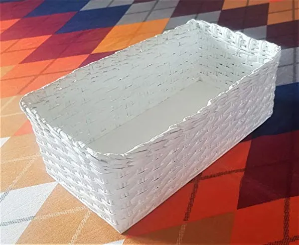 Sonas_Creation_Paperus,_White,_Premium_Storage_Basket_for_Cosmetics_&_Accessories,_Organizer_for_Washrooms,_Kitchens,_Wardrobes,_5.5_H_X_7_W_X_14_L_in_Inches_Eco-friendly,_Handmade,_of_Paper_Ropes