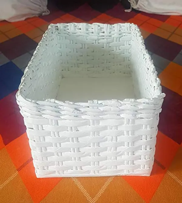 Sonas_Creation_Paperus,_White,_Premium_Storage_Basket_for_Cosmetics_&_Accessories,_Organizer_for_Washrooms,_Kitchens,_Wardrobes,_5.5_H_X_7_W_X_14_L_in_Inches_Eco-friendly,_Handmade,_of_Paper_Ropes