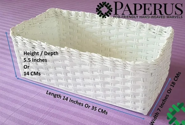 Sonas_Creation_Paperus,_White,_Premium_Storage_Basket_for_Cosmetics_&_Accessories,_Organizer_for_Washrooms,_Kitchens,_Wardrobes,_5.5_H_X_7_W_X_14_L_in_Inches_Eco-friendly,_Handmade,_of_Paper_Ropes