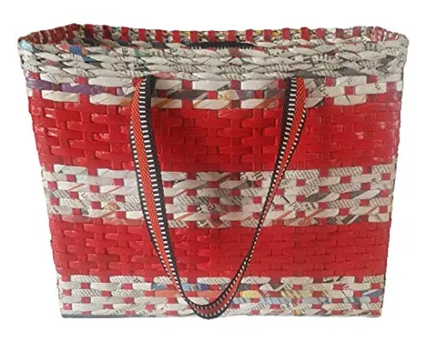 Sonas_Creation_Paperus,_Large,_Red,_Picnic_Basket,_Lunch_Bag_for_Office,_Shopping_Bag,_Big_Tiffin_Basket,_Carry_Bag,_Eco-Friendly,_Handmade,_of_Paper_Ropes_11_in_Tall_14_in_Length_7_in_Wide_Base