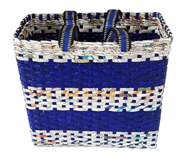 Sonas_Creation_Paperus,_Large,_Blue,_Picnic_Basket,_Lunch_Bag_for_Office,_Shopping_Bag,_Big_Tiffin_Basket,_Carry_Bag,_Eco-Friendly,_Handmade,_of_Paper_Ropes_11_in_Tall_14_in_Length_7_in_Wide_Base