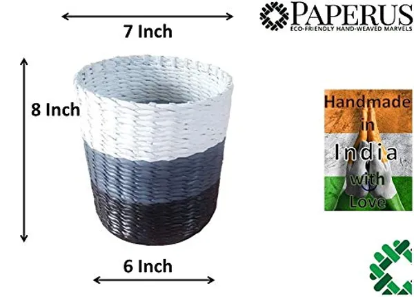 Sonas_Creation_Paperus_Standard_Size_11_inch_Tall,_Multi-purpose_Storage_&_Organizer_Basket,Waste_Basket,_Dustbin,_Indoor_Planter._Trash_Can,_Eco-friendly,_Handmade_of_Paper_Ropes