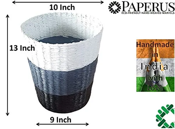 Sonas_Creation_Paperus,_Multi-purpose_Storage_&_Organizer_Baskets_in_4_Useful_Daily_Sizes._Dustbin,_Trash_Can,_Waste_Basket,_Eco-friendly,_Handmade_of_Paper_Ropes_(Small_8_inch)