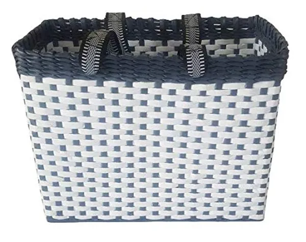 PAPERUS_Sonas_Creation,_White_&_Grey,_Large_Lunch_Bag_for_Office,_Tiffin_Basket,_Picnic_Basket,_Food_Carrier,_Eco-Friendly,_Handmade,_11”_Tall,_14“_Length,_7”_Wide_Base_in_Inches