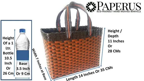 Paperus_Sonas_Creation_Light_&_Dark_Brown,_Carry_Bag,_Picnic_Basket,_Lunch_Bag,_Tiffin_Basket,_Shopping_Bag,_Eco-Friendly,_Handmade,_of_Paper_Ropes_Large_Size_in_Inch_H_11_X_L_14_X_W_7