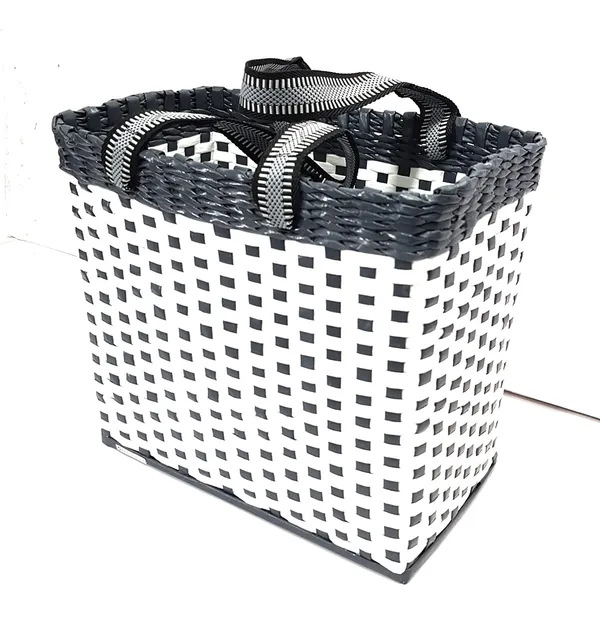 _Paperus,_Medium,_White_&_Grey,_Lunch_Bag,_Picnic_Basket,_Carry_Bag,_Tiffin_Basket_for_Office,_Rectangular,_Eco-Friendly,_Handmade,_of_Paper_Ropes,_in_Inch_11_H,_12_L,_6_Wide_Base