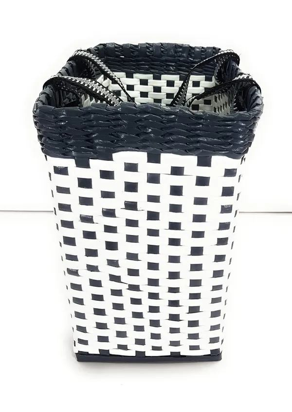 _Paperus,_Medium,_White_&_Grey,_Lunch_Bag,_Picnic_Basket,_Carry_Bag,_Tiffin_Basket_for_Office,_Rectangular,_Eco-Friendly,_Handmade,_of_Paper_Ropes,_in_Inch_11_H,_12_L,_6_Wide_Base
