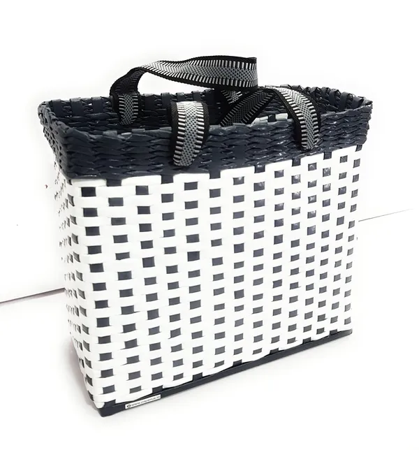 _Paperus,_Medium,_White_&_Grey,_Lunch_Bag,_Picnic_Basket,_Carry_Bag,_Tiffin_Basket_for_Office,_Rectangular,_Eco-Friendly,_Handmade,_of_Paper_Ropes,_in_Inch_11_H,_12_L,_6_Wide_Base