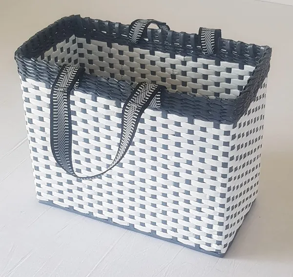 _Paperus,_White_&_Grey,_Large_Lunch_Bag_for_office,_Picnic_Basket,_Carry_Bag,_Tiffin_Basket,_Eco-Friendly,_Handmade,_of_Paper_Ropes_(in_Inch)_Height_11,_Length_14,_Base_7_-_Rectangular