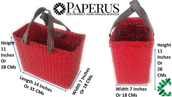 _Paperus,_Rectangular,_Red,_Large,_Picnic_Basket,_Lunch_Bag,_Tiffin_Basket_for_office,_Carry_Bag_for_Lunch_Box_&_Bottles,_Eco-Friendly,_Handmade,_Height_11_Length_14_&_7_Inch_Wide_Base