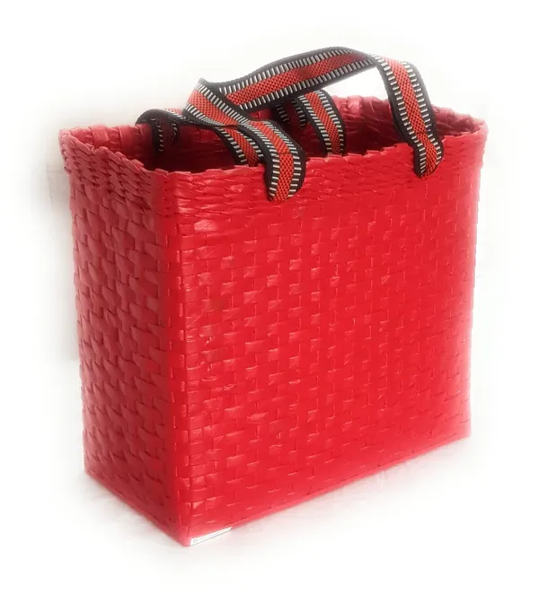 _Paperus,_Medium,_Red,_Lunch_Bag,_Tiffin_Basket_for_Office,_Handbag,_Carry_Bag,_Travel_Bag,_Eco-Friendly,_Handmade,_of_Paper_Ropes,_in_Inches_11_Height,_12_Length_&_6_Wide_Base