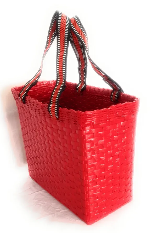 _Paperus,_Medium,_Red,_Lunch_Bag,_Tiffin_Basket_for_Office,_Handbag,_Carry_Bag,_Travel_Bag,_Eco-Friendly,_Handmade,_of_Paper_Ropes,_in_Inches_11_Height,_12_Length_&_6_Wide_Base