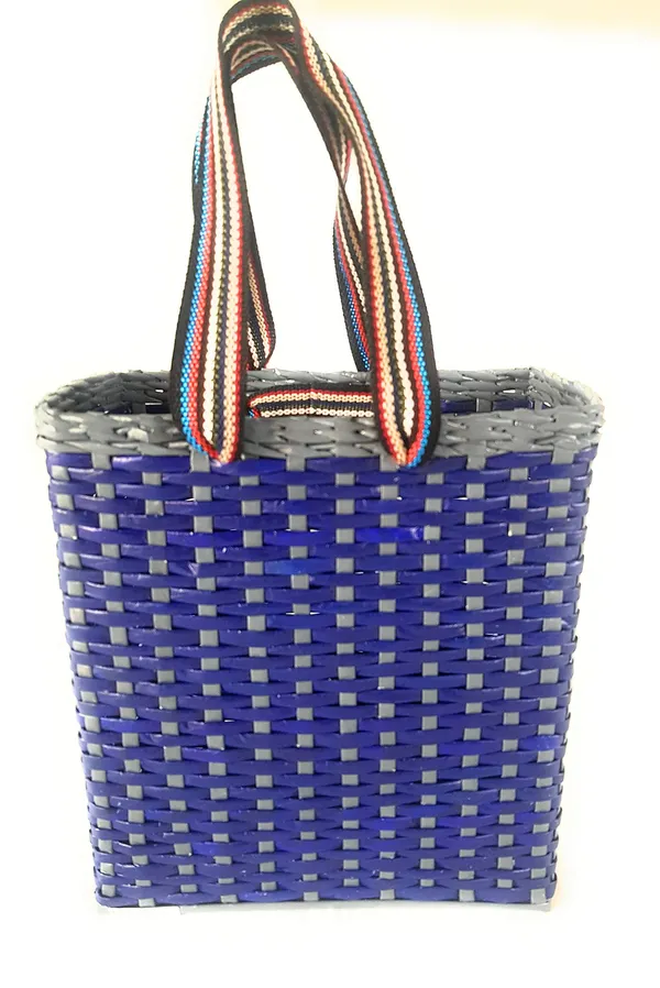 _Paperus,_Small_Blue_&_Grey,_Lunch_Bag,_Carry_Bag,_Handbag,_Tiffin_Basket,_Eco-Friendly,_Handmade,_of_Paper_Ropes_11_in_Tall_10_in_Length_5_in_Wide_Base