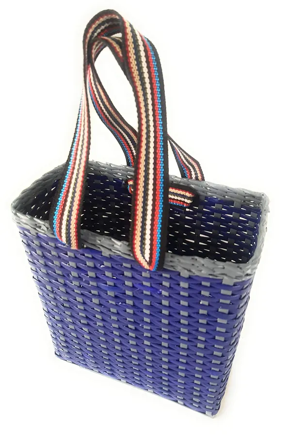 _Paperus,_Small_Blue_&_Grey,_Lunch_Bag,_Carry_Bag,_Handbag,_Tiffin_Basket,_Eco-Friendly,_Handmade,_of_Paper_Ropes_11_in_Tall_10_in_Length_5_in_Wide_Base