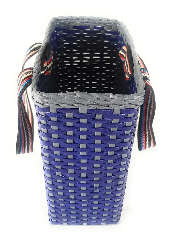 _Paperus,_Small_Blue_&_Grey,_Lunch_Bag,_Carry_Bag,_Handbag,_Tiffin_Basket,_Eco-Friendly,_Handmade,_of_Paper_Ropes_11_in_Tall_10_in_Length_5_in_Wide_Base