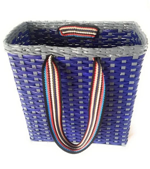 _Paperus,_Small_Blue_&_Grey,_Lunch_Bag,_Carry_Bag,_Handbag,_Tiffin_Basket,_Eco-Friendly,_Handmade,_of_Paper_Ropes_11_in_Tall_10_in_Length_5_in_Wide_Base
