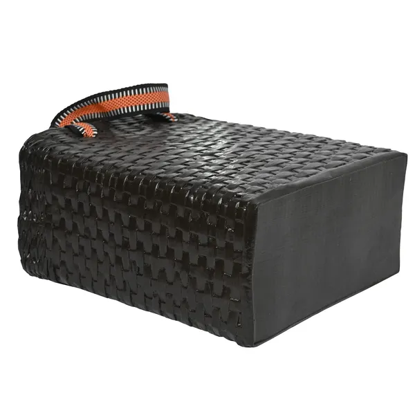 Sonas_Creation_PAPERUS_Re-usable_SMALL_Dark_Brown_Carry_Bag_|_Shopping_Bag_|_Handbag_|_Tiffin_Basket_|_Lunch_Bag,_Eco-friendly_Handmade_of_Paper_Ropes_11_In_Tall_10_In_Length_5_In_Wide_Base