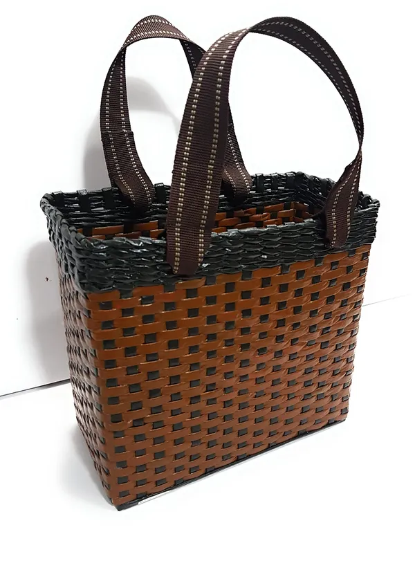 _Paperus,_Medium,_Dark_&_Light_Brown,_Lunch_Bag,_Picnic_Basket,_Carry_Bag,_Tiffin_Basket_for_Office,_Rectangular,_Eco-Friendly,_Handmade,_of_Paper_Ropes,_in_Inch_11_H,_12_L,_6_Wide_Base