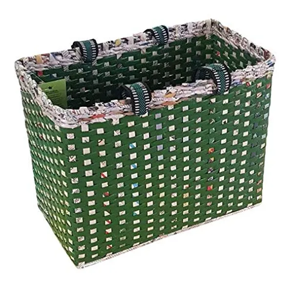 _Paperus,_Large,_Lunch_Bag,_Picnic_Basket,_Carry_Bag,_Handbag,_Tiffin_Basket_for_Office;_Rectangular,_Eco-Friendly,_Handmade,_of_Paper_Ropes,_in_Inch_11_H,_14_L,_7_Wide_Base_Green