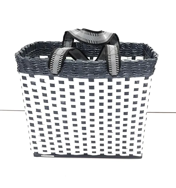 Sonas_Creation_Paperus,_SMALL,_COMPACT,_White_&_Grey_Lunch_Bag,_Carry_Bag,_Shopping_Bag,_Handbag,_Tiffin_Bag,_Eco-friendly,_Handmade,_of_Paper_Ropes_11_In_Tall_10_In_Length_5_In_Wide_Base