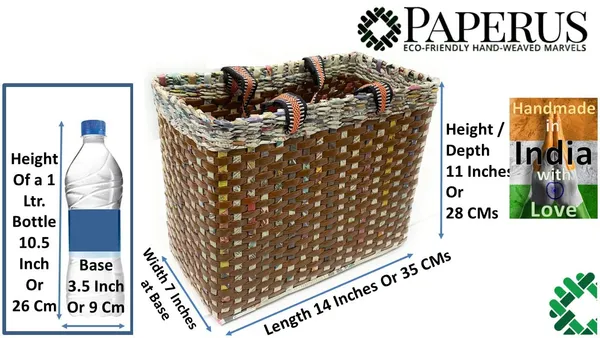 _Paperus,_Large,_Lunch_Bag,_Picnic_Basket,_Carry_Bag,_Handbag,_Tiffin_Basket_for_Office,_Rectangular,_Eco-Friendly,_Handmade,_of_Paper_Ropes,_in_Inch_11_H,_14_L,_7_Wide_Base_Brown