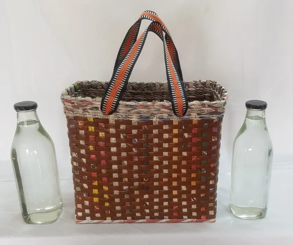 _Paperus,_Medium,_Brown_Check,_Lunch_Bag,_Picnic_Basket,_Carry_Bag,_Tiffin_Basket_for_Office,_Rectangular,_Eco-Friendly,_Handmade,_of_Paper_Ropes,_in_Inch_11_H,_12_L,_6_Wide_Base