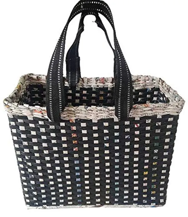 Sonas_Creation_Paperus,_Large,_Lunch_Bag,_Picnic_Basket,_Carry_Bag,_Handbag,_Tiffin_Basket_for_Office,_Rectangular,_Eco-Friendly,_Handmade,_of_Paper_Ropes,_in_Inch_11_H,_14_L,_7_Wide_Base_Black