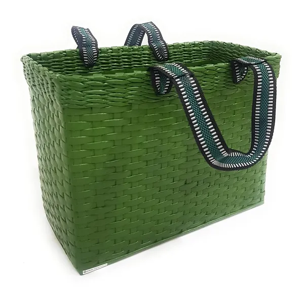 Sonas_Creation,_Green,_Large,_Lunch_Bag,_Picnic_Basket,_Handmade,_of_Paper_Ropes
