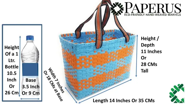Sonas_Creation_Paperus,_Large,_Sky_Blue_&_Orange,_Lunch_Bag_for_Office,_Tiffin_Basket,_Picnic_Basket,_Carry_Bag,_Eco-Friendly,_Handmade,_of_Paper_Ropes_Ht._11,_LTH_14,_B_7_inch