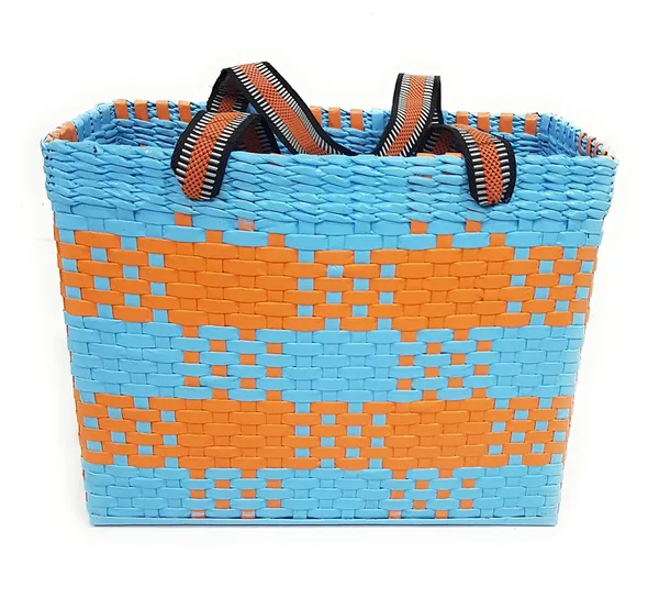 Sonas_Creation_Paperus,_Large,_Sky_Blue_&_Orange,_Lunch_Bag_for_Office,_Tiffin_Basket,_Picnic_Basket,_Carry_Bag,_Eco-Friendly,_Handmade,_of_Paper_Ropes_Ht._11,_LTH_14,_B_7_inch